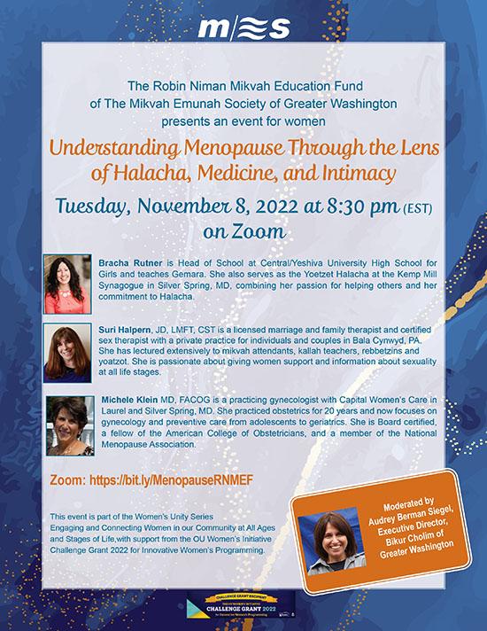 Read more about the article Understanding Menopause Through the Lens of Halacha, Medicine and Intimacy
